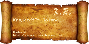 Krajczár Roland névjegykártya